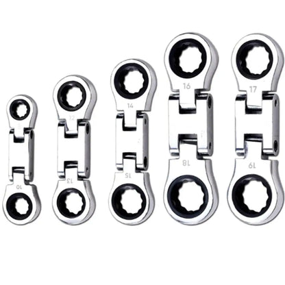 5-Piece Flex-Head Ratcheting Wrench Set (8–19mm)