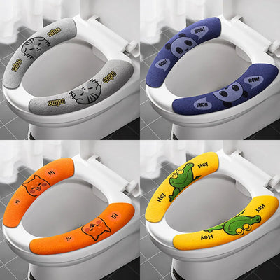 Soft Plush Toilet Seat Cover with Handle – Warm & Reusable