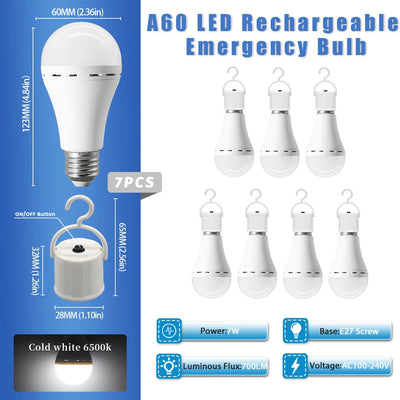 A60 E27 Rechargeable Emergency LED Bulbs