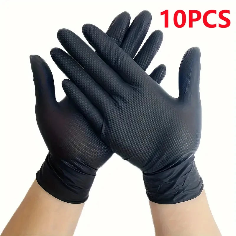 Heavy Duty Black Nitrile Gloves - Premium Quality