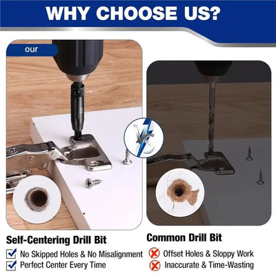 WORTHOWN 6-Pc Self-Centering Hinge Drill Bit Set