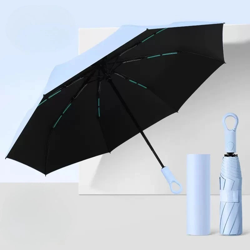 Automatic Compact Travel Umbrella with Ring Buckle