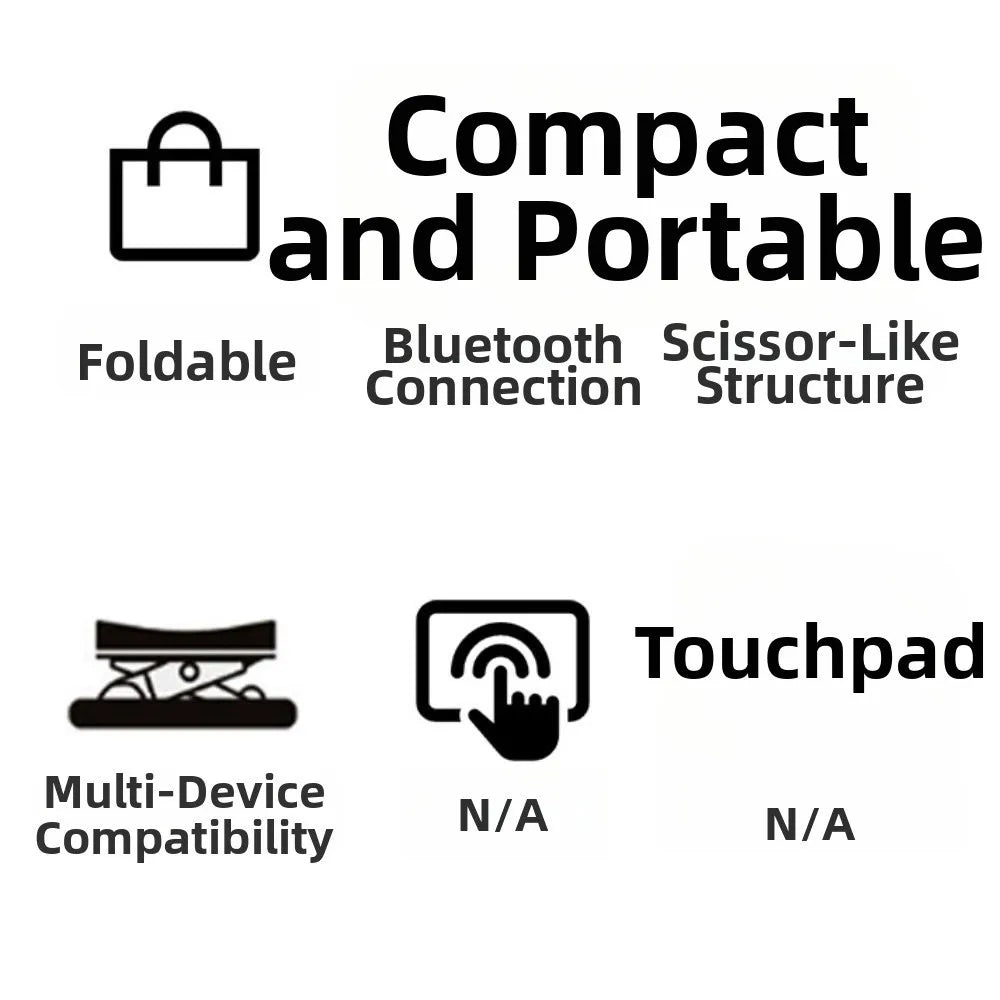 Ultra-Compact Foldable Bluetooth Wireless Keyboard