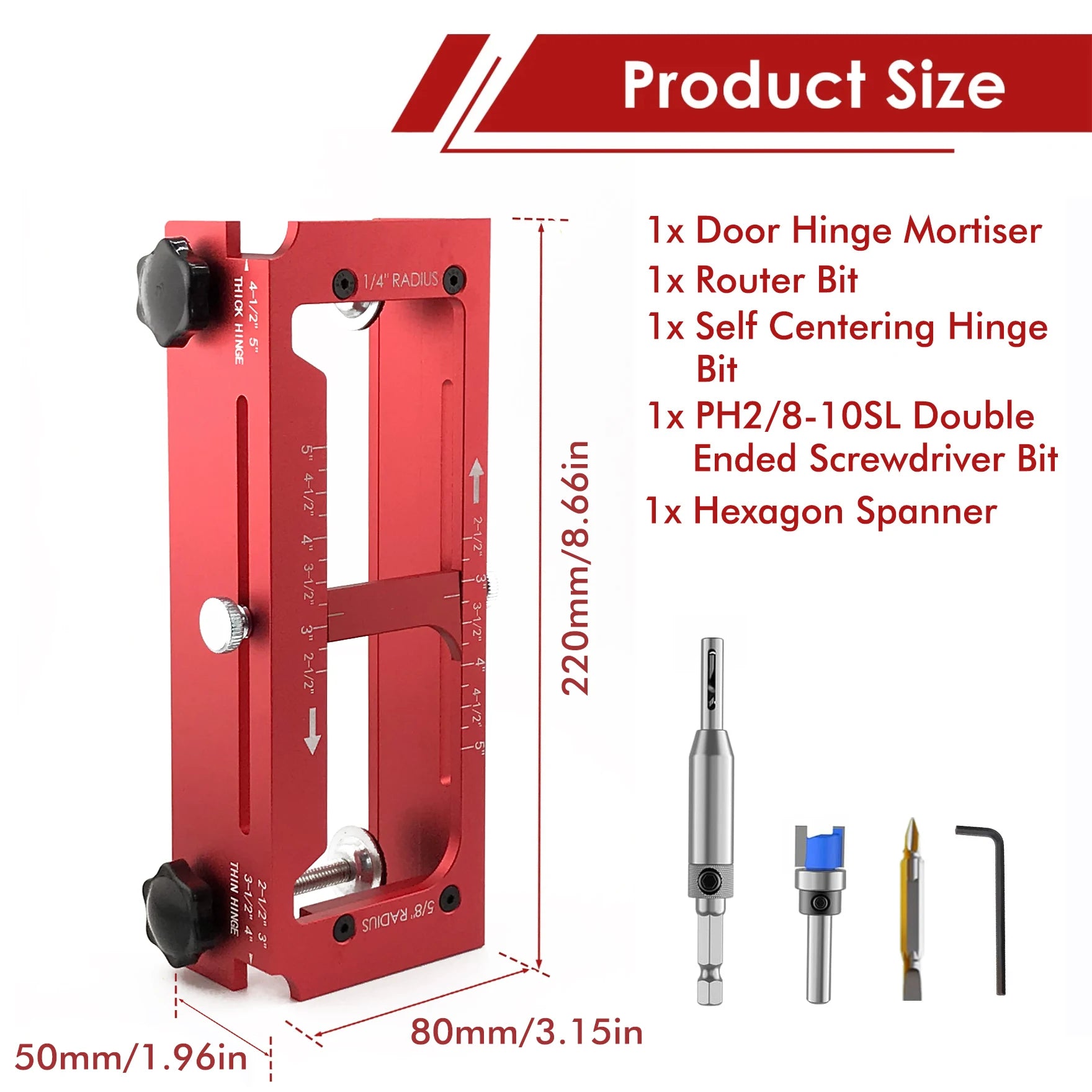 Aluminum Alloy Door Hinge Mortising Jig