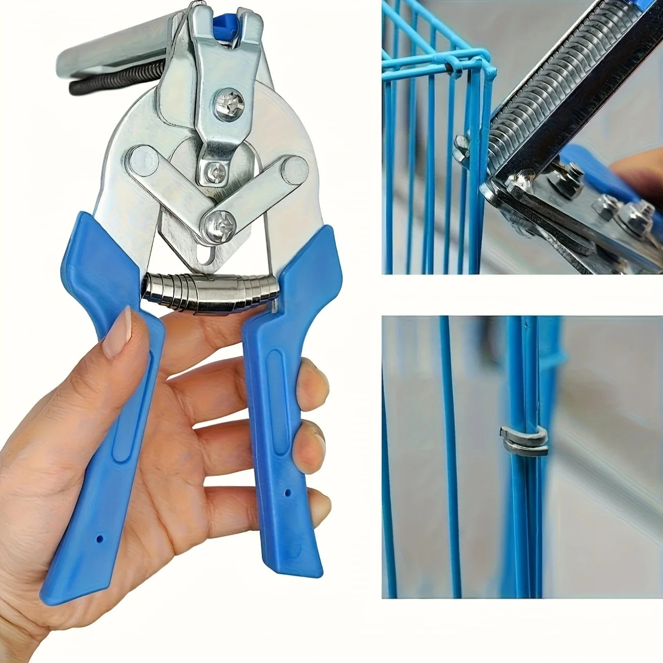 Heavy-Duty Hog Ring Pliers Kit with 600 Clips