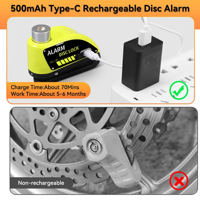 120dB Motorcycle Disc Brake Alarm Lock