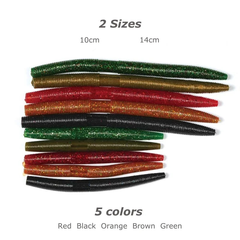 Soft Worm Fishing Lures Set 4"/5.5"