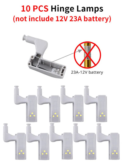 10-Pack LED Cabinet Hinge Lights
