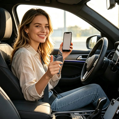102W Retractable Fast Car Charger with Starlight Projector