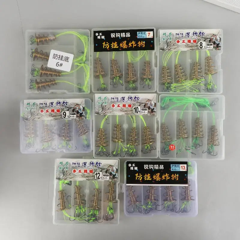 4PCS Explosive Carp Spring Hook Set