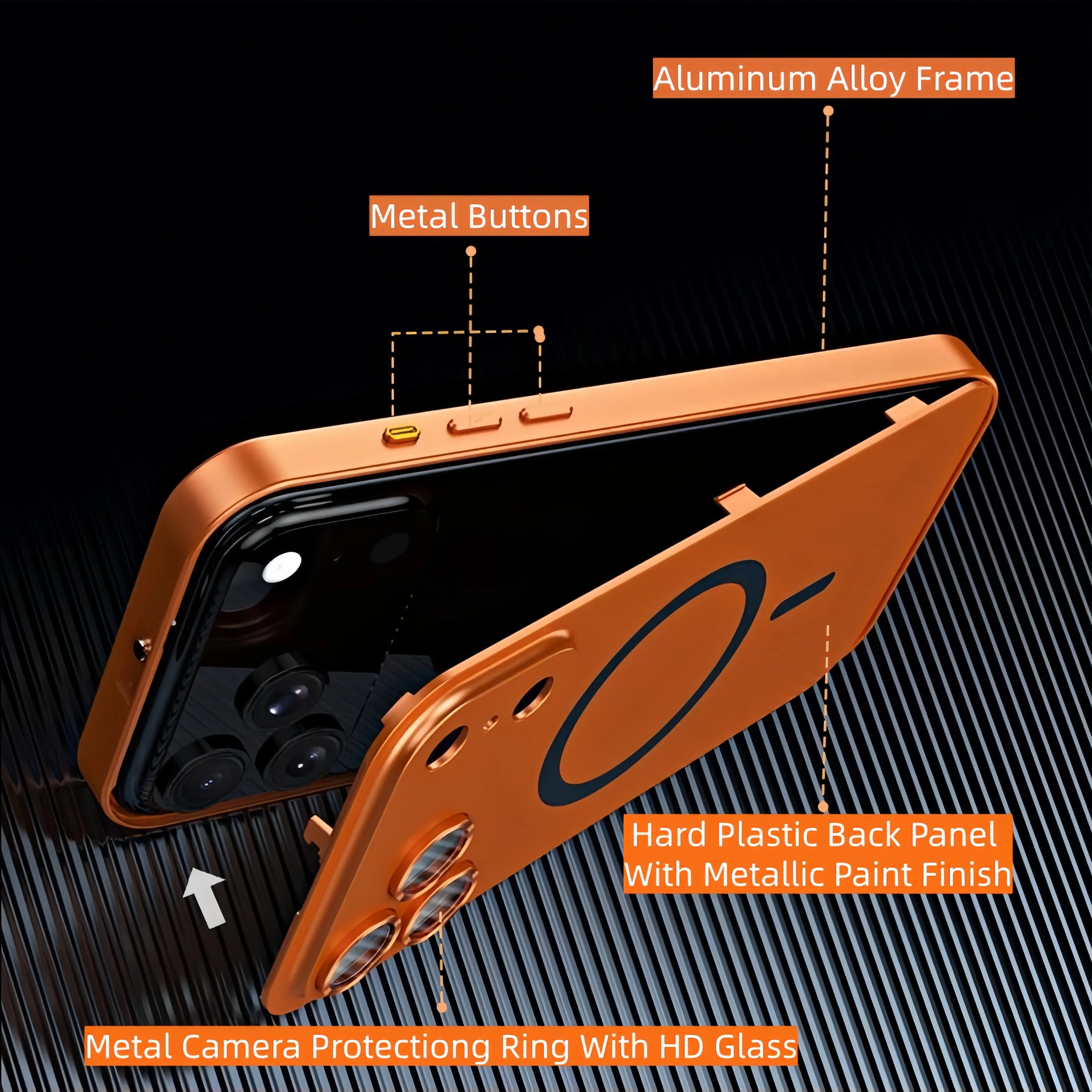 Luxury Metal Frame MagSafe Case