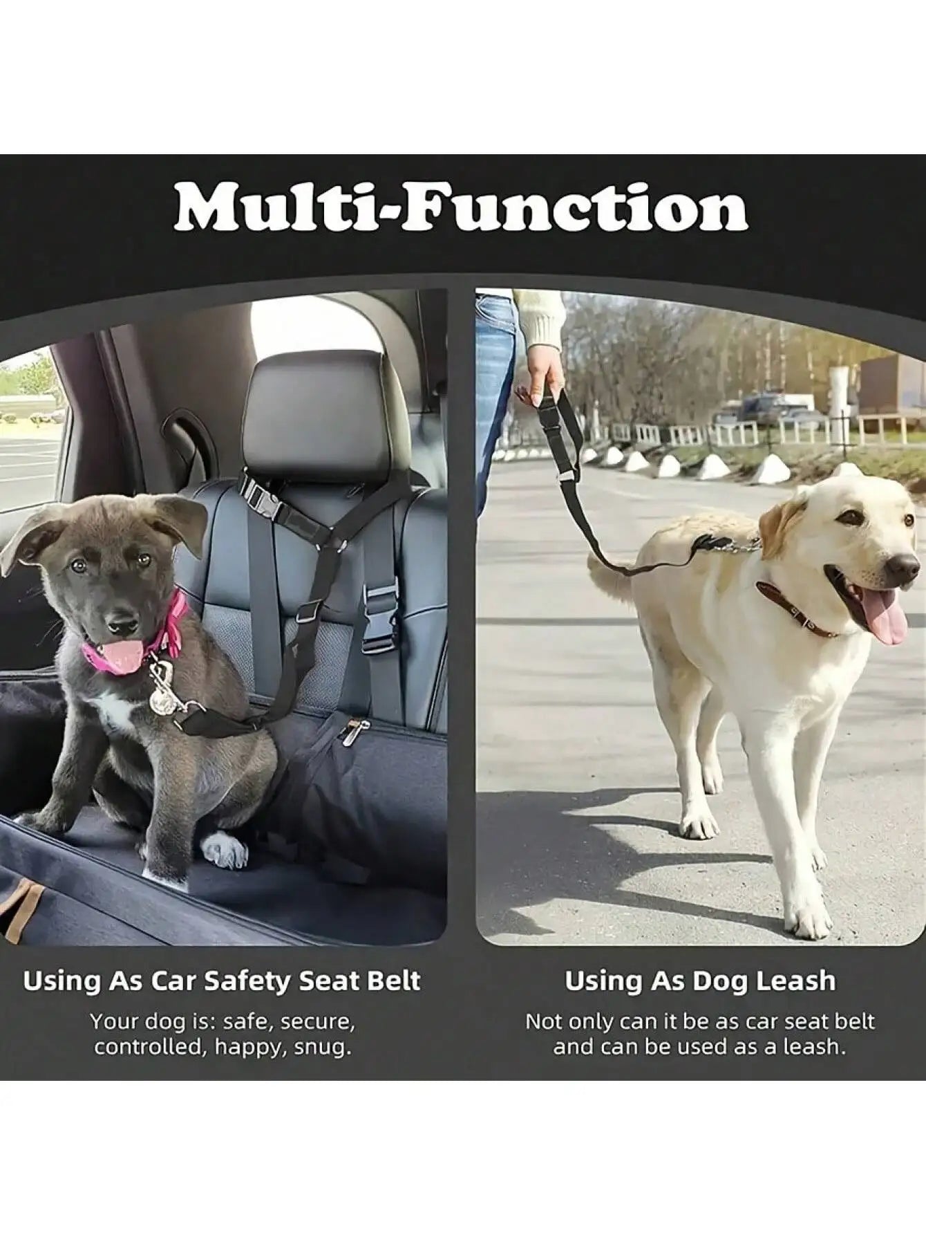 Adjustable Pet Car Seat Belt (T)