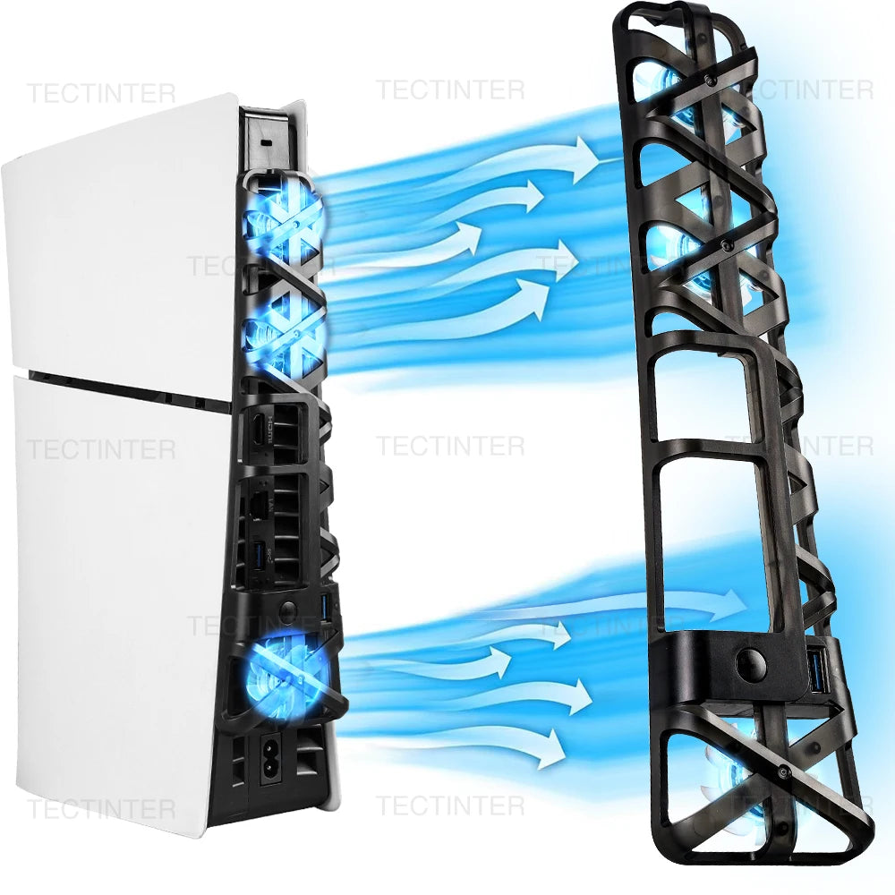 PS5 Slim Cooling Fan with RGB Lighting & USB 3.0 Port