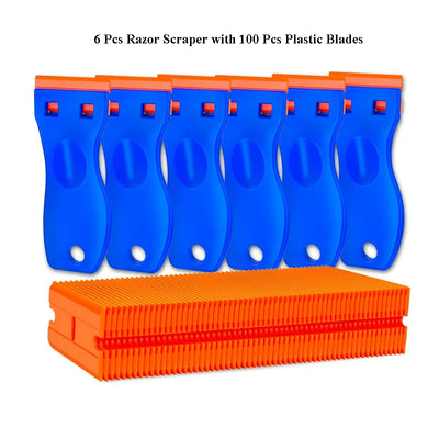 Plastic Razor Scraper with 100 Blades