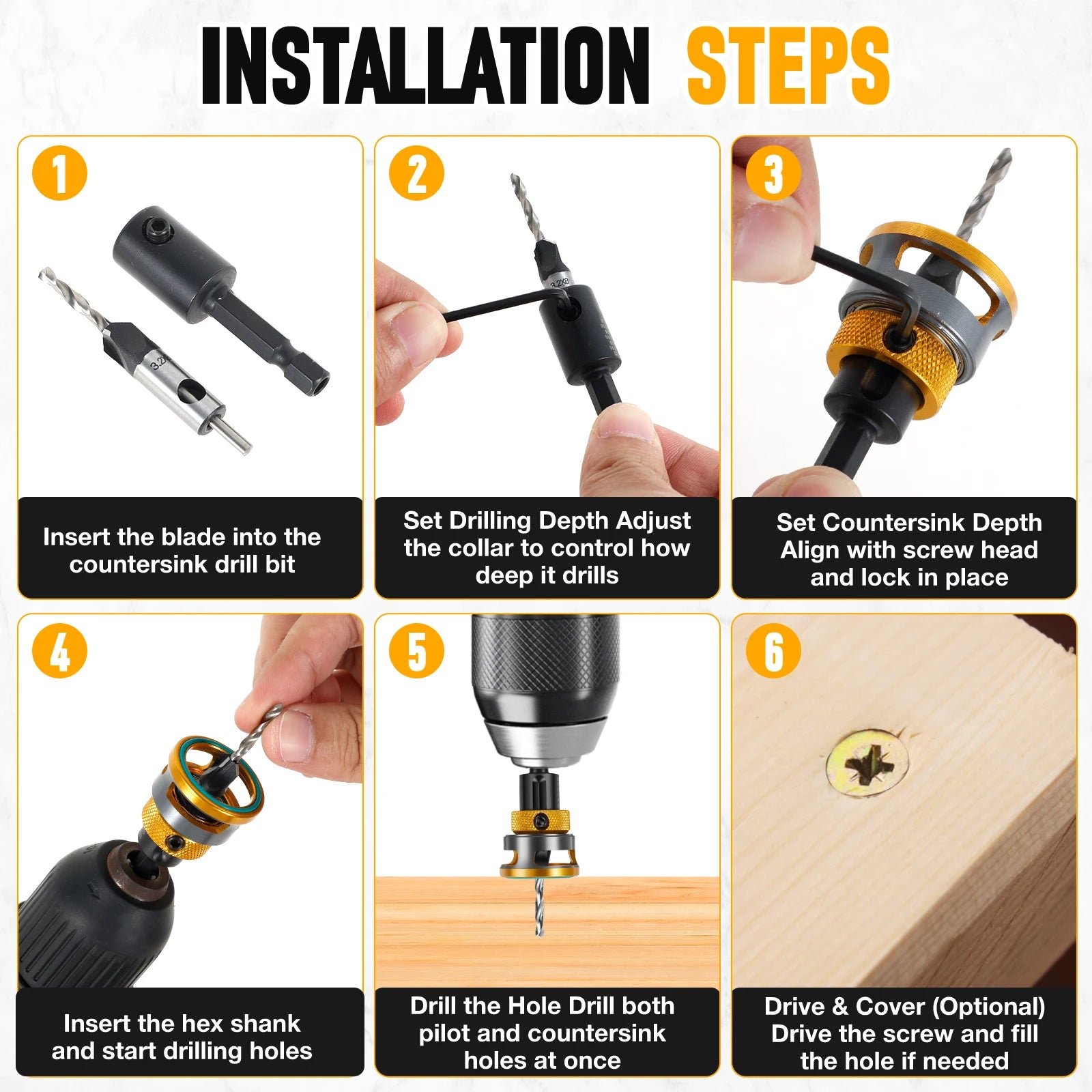 Adjustable Countersink Drill Bit