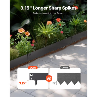 SucceBuy Flexible Steel Landscape Edging (5-Pack, 39x3")
