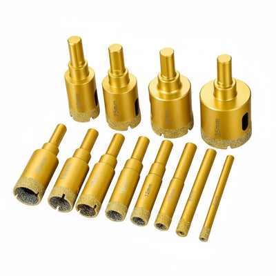 12-Piece Vacuum Brazed Diamond Hole Saw Drill Bit Set with Storage Case