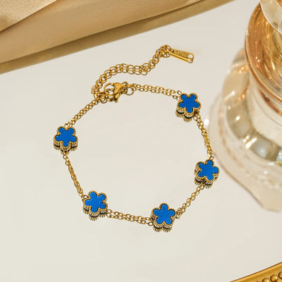 Five-Petal Clover Stainless Steel Bracelet