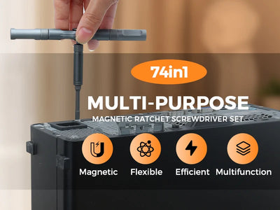 74-in-1 Magnetic Ratchet Screwdriver Set