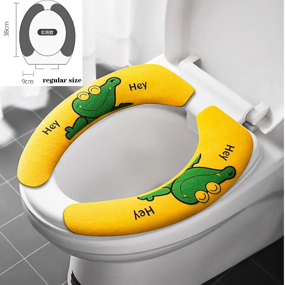 Soft Plush Toilet Seat Cover with Handle – Warm & Reusable