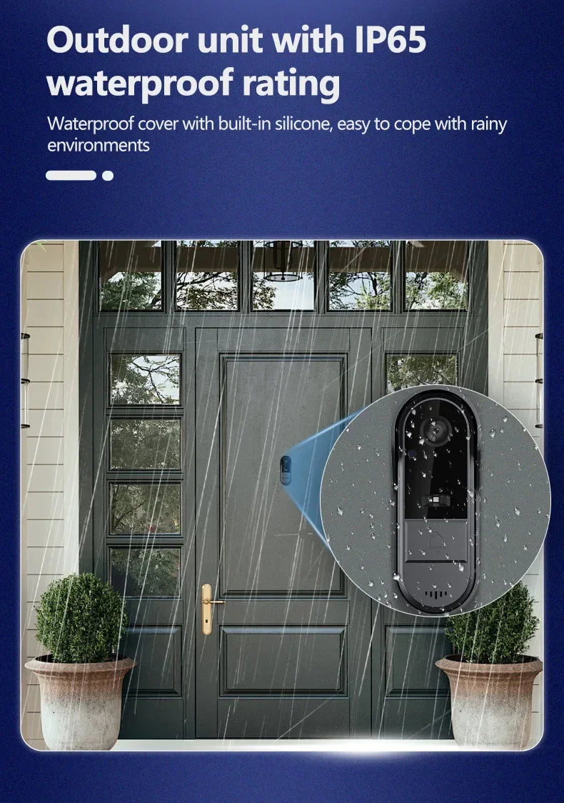 Wireless Video Doorbell with 4.3" Indoor Monitor