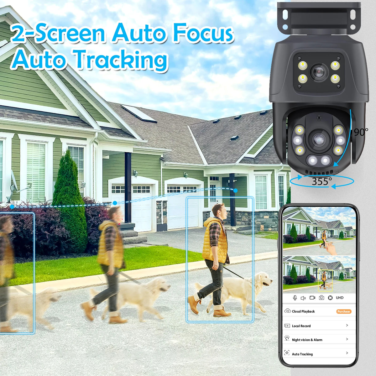 6MP Dual-Lens PTZ PoE Security Camera System