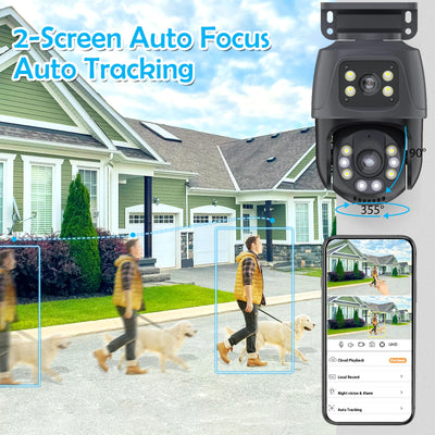 6MP Dual-Lens PTZ PoE Security Camera System