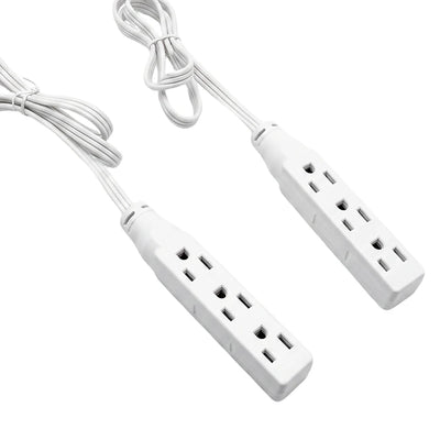 Twin Extension Cord Power Strip with Flat Plug (ETL Certified)