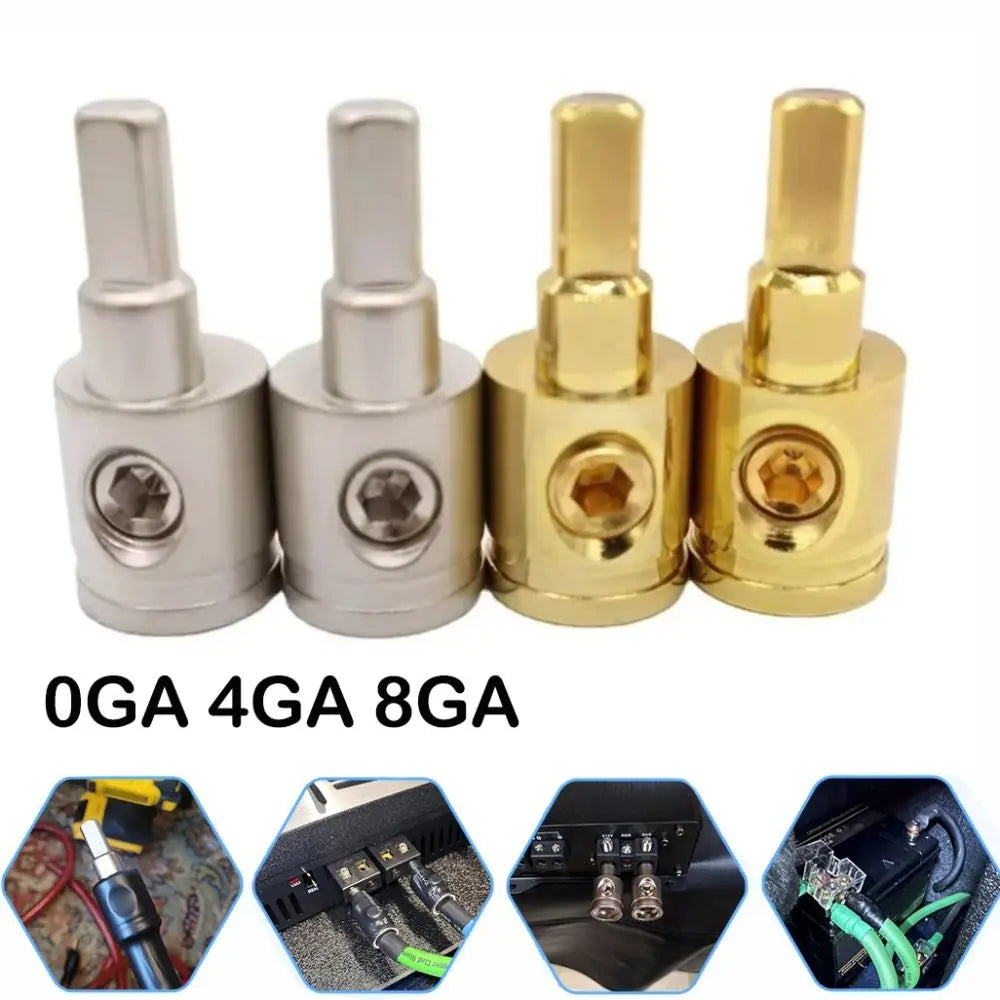 Pure Copper Car Audio Wire Input Adapters (0GA/4GA/8GA)