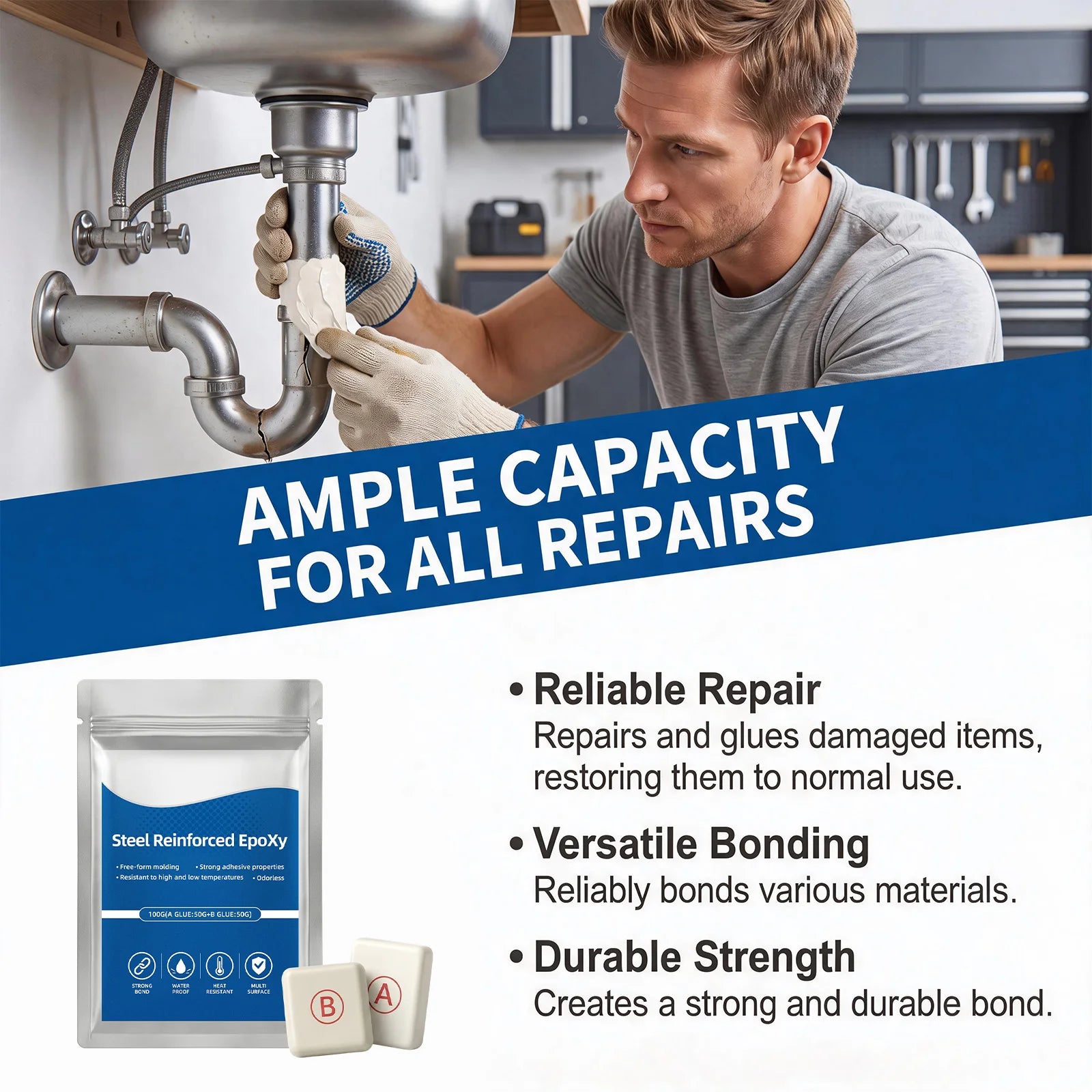 Heavy-Duty Steel Reinforced Epoxy Putty