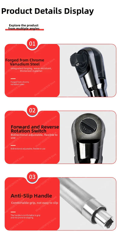 Extended 1/2-Inch Ratchet Wrench
