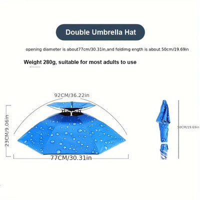 Double Layer Umbrella Fishing Hat