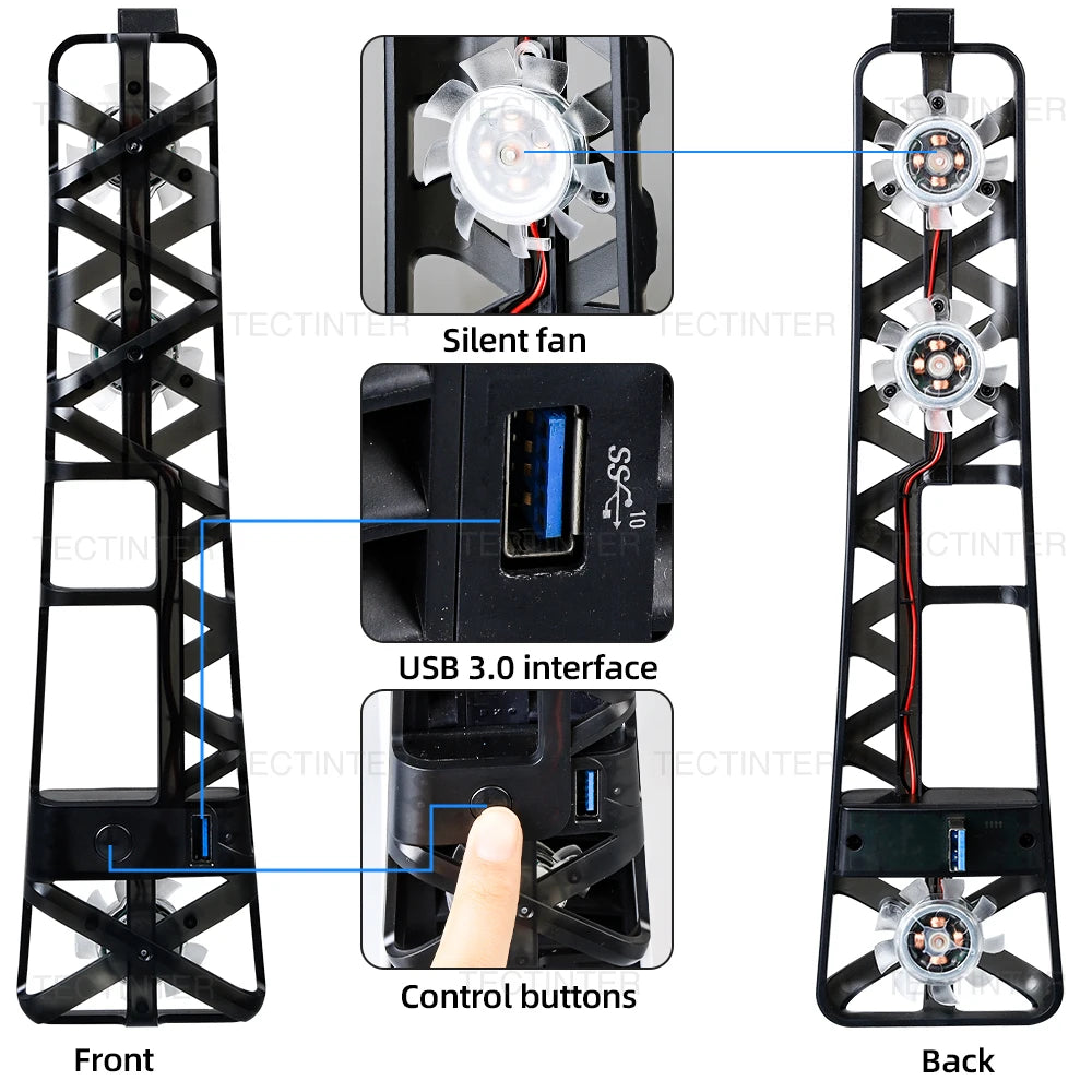 PS5 Slim Cooling Fan with RGB Lighting & USB 3.0 Port