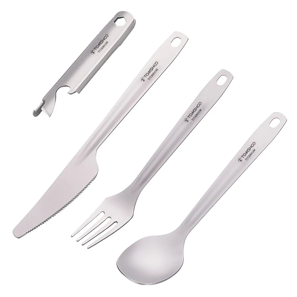 4-in-1 Titanium Camping Cutlery Set