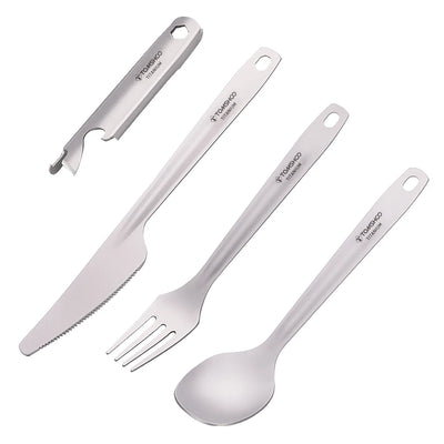 4-in-1 Titanium Camping Cutlery Set