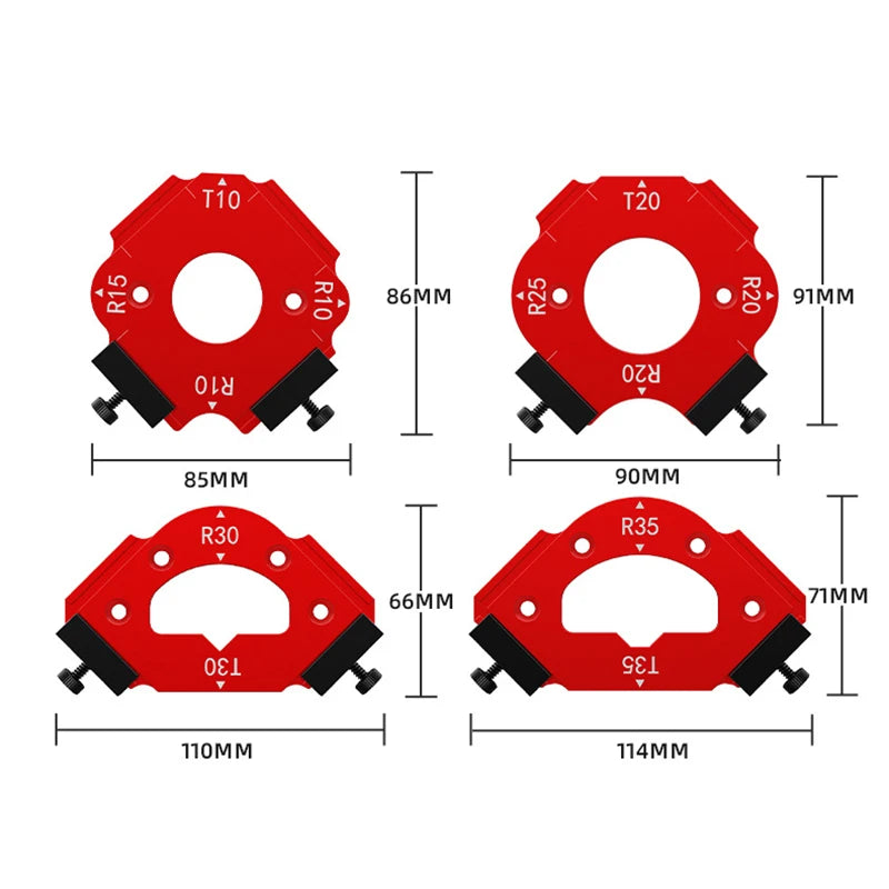Aluminum Corner Radius Jig Router Template for Woodworking