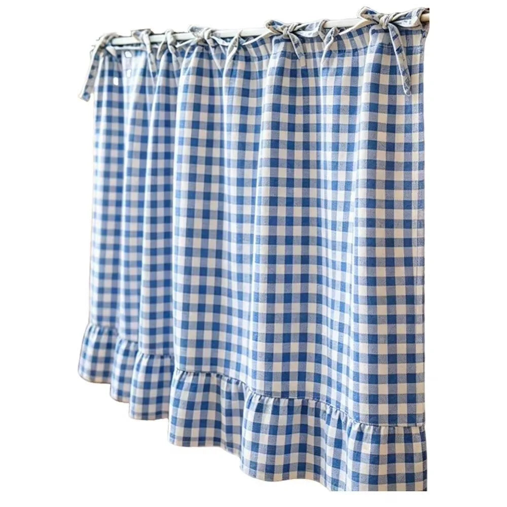 Farmhouse Plaid Kitchen Stove Cover with Ruffled Edges