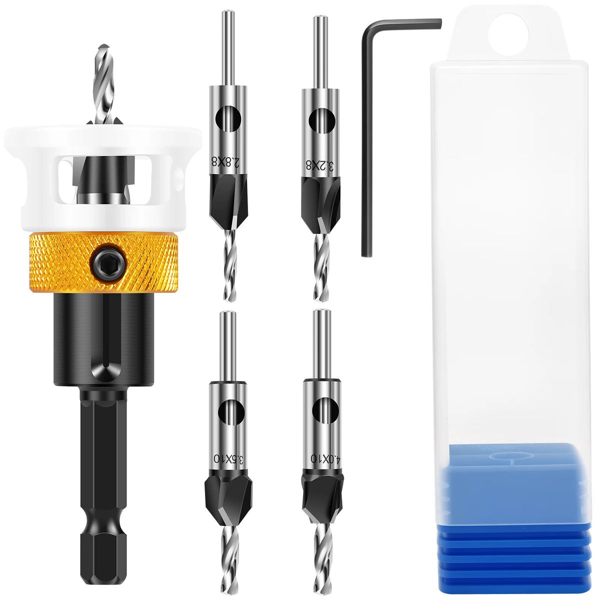 Woodworking Adjustable Countersink Drill Bit with Depth Stop