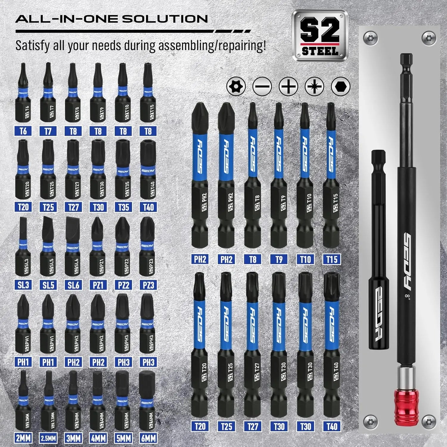 80-Piece Magnetic Impact Nut Driver Set