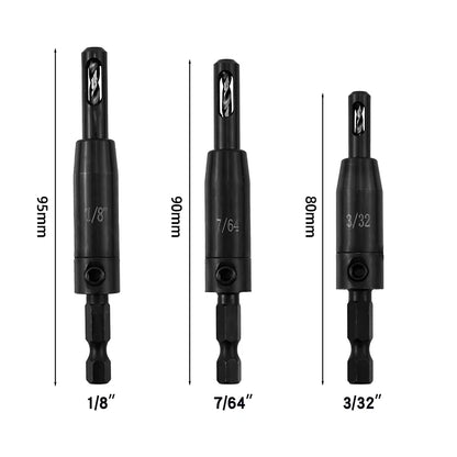Self-Centering Hinge Drill Bit SET