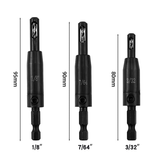 Self-Centering Hinge Drill Bit SET