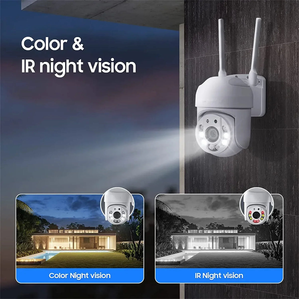 4MP Outdoor PTZ WiFi Security Camera