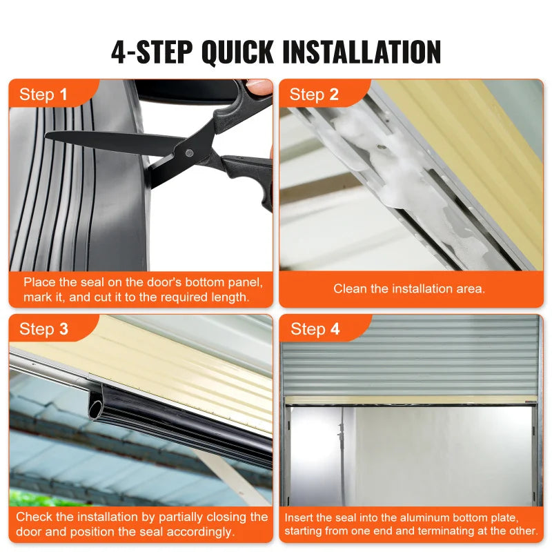 U+O Shaped Garage Door Bottom Weather Seal