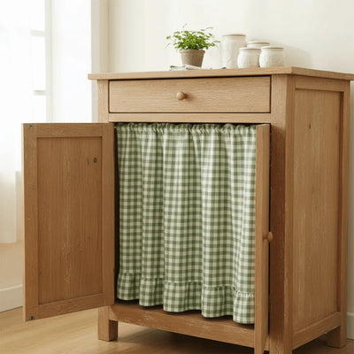 Farmhouse Plaid Kitchen Stove Cover with Ruffled Edges