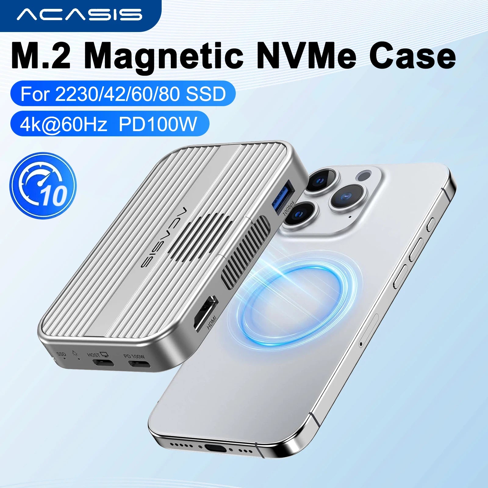 Magnetic M.2 NVMe SSD Dock (SSD Not Included)
