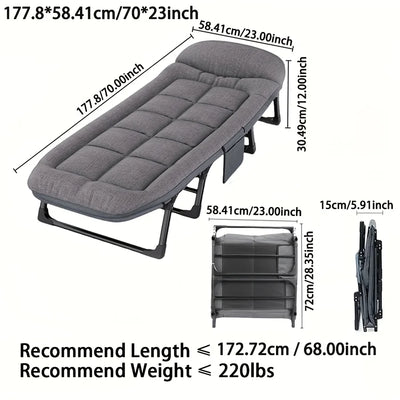 Heavy-Duty Folding Bed with Mattress