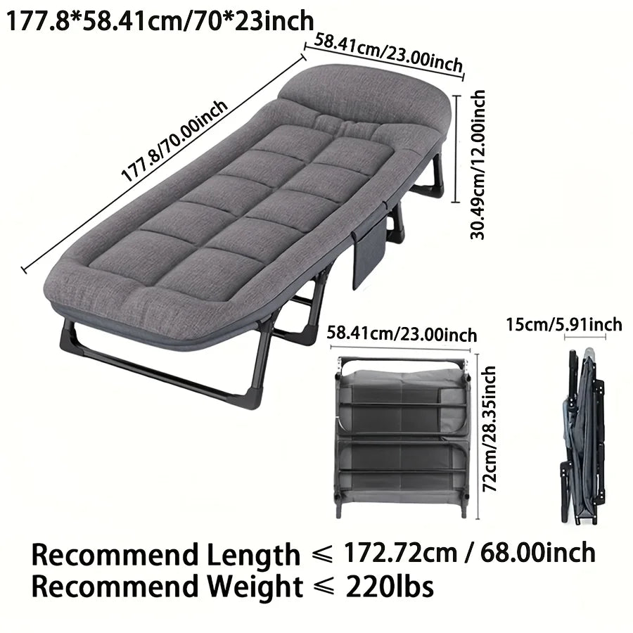 Heavy-Duty Folding Bed with Mattress