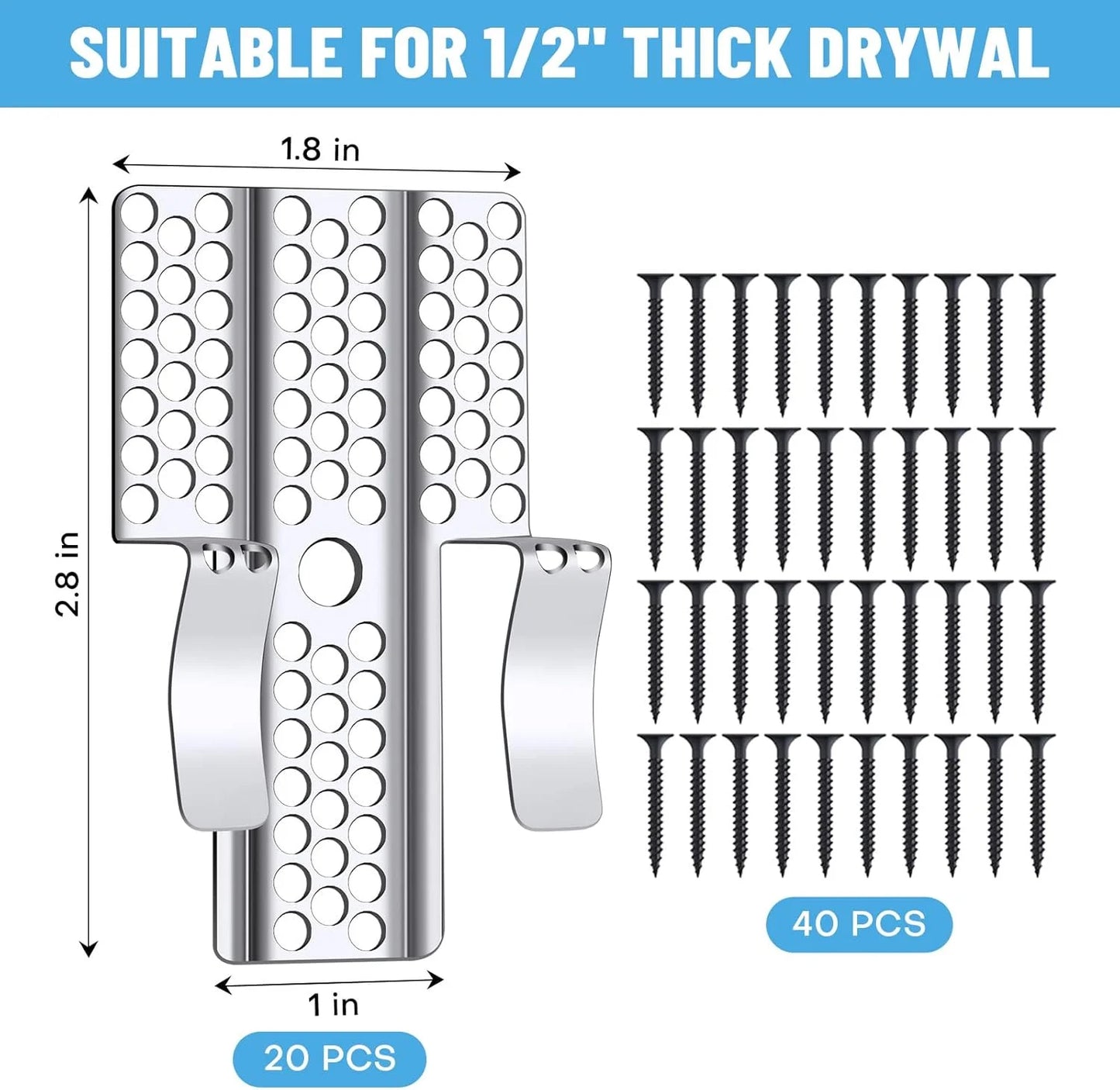 20 Pack Drywall Repair Clips