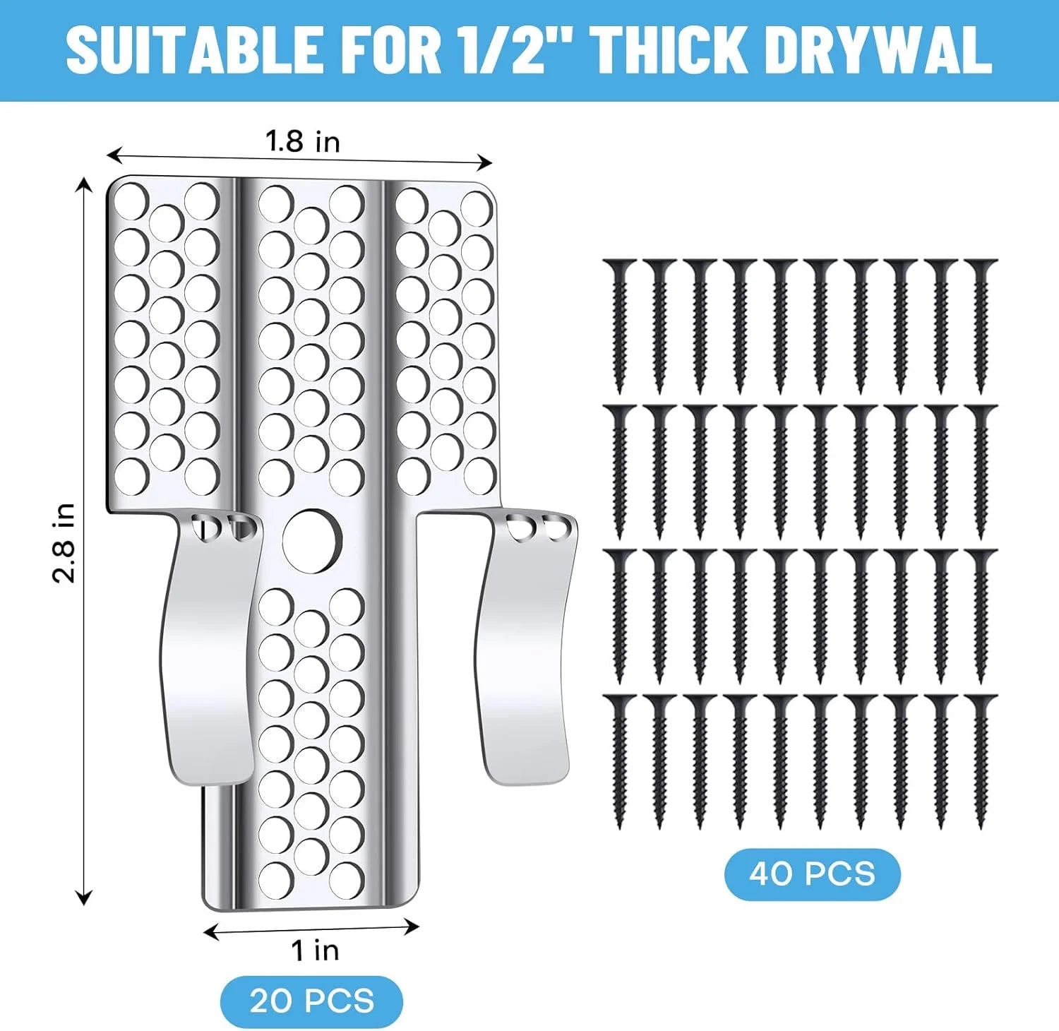20 Pack Drywall Repair Clips