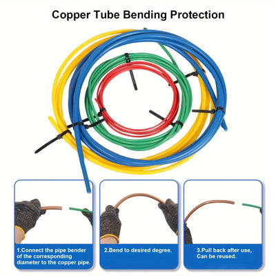 4-Piece Flexible PE Copper Pipe Bender & Protector Set (2m)